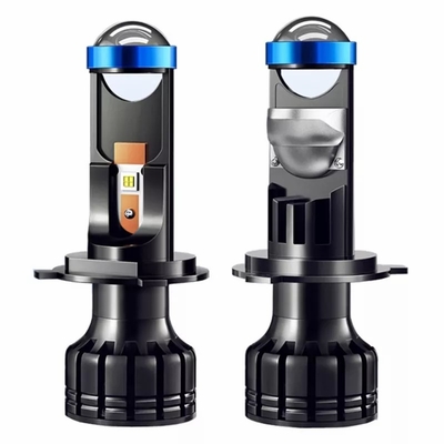 ไฟหน้า LED พลังงานสูง H4 มินิโปรเจคเตอร์หลอดไฟ H7 Mini Bi Led เลนส์โปรเจคเตอร์เลเซอร์ H7 H4